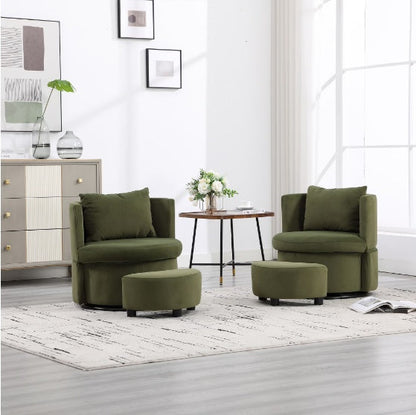 Upholstered Bucket Dining Chair with Ottoman