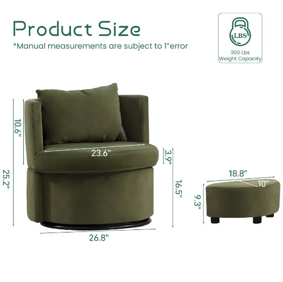 Upholstered Bucket Dining Chair with Ottoman