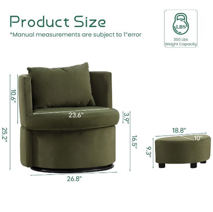 Upholstered Bucket Dining Chair with Ottoman