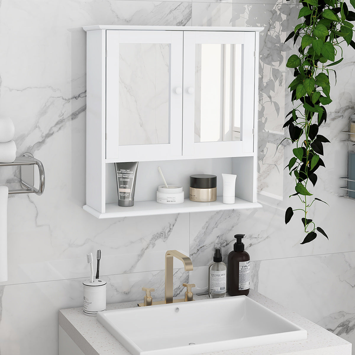 Bathroom Mirror Cabinet with Shelves