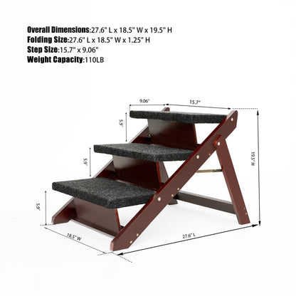 Foldable Wood Pet Stairs