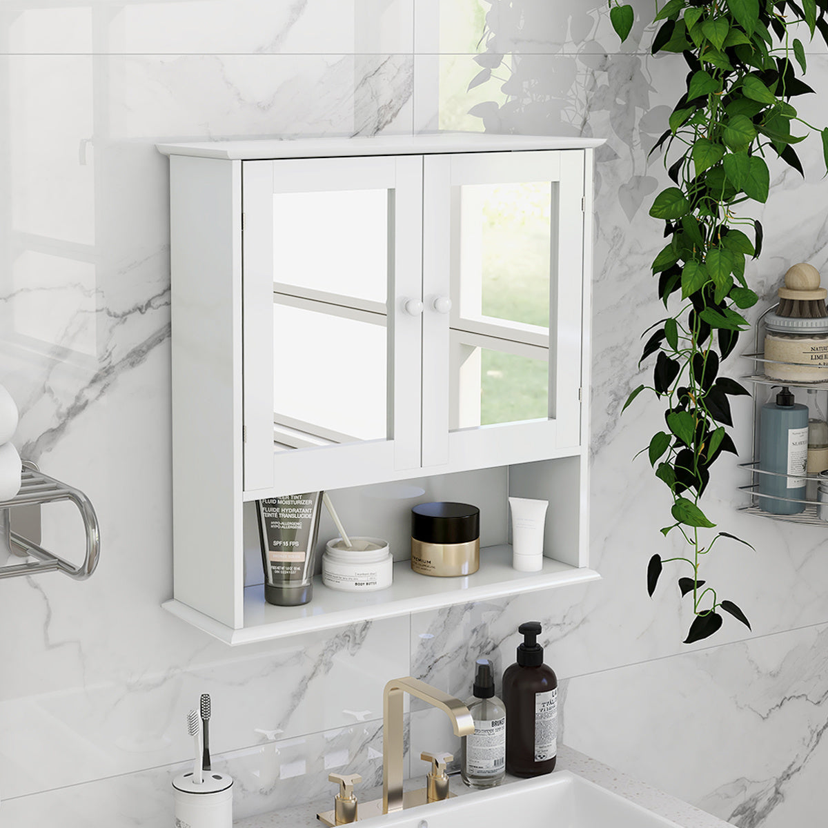 Bathroom Mirror Cabinet with Shelves