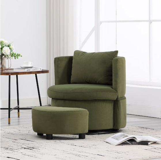 Upholstered Bucket Dining Chair with Ottoman