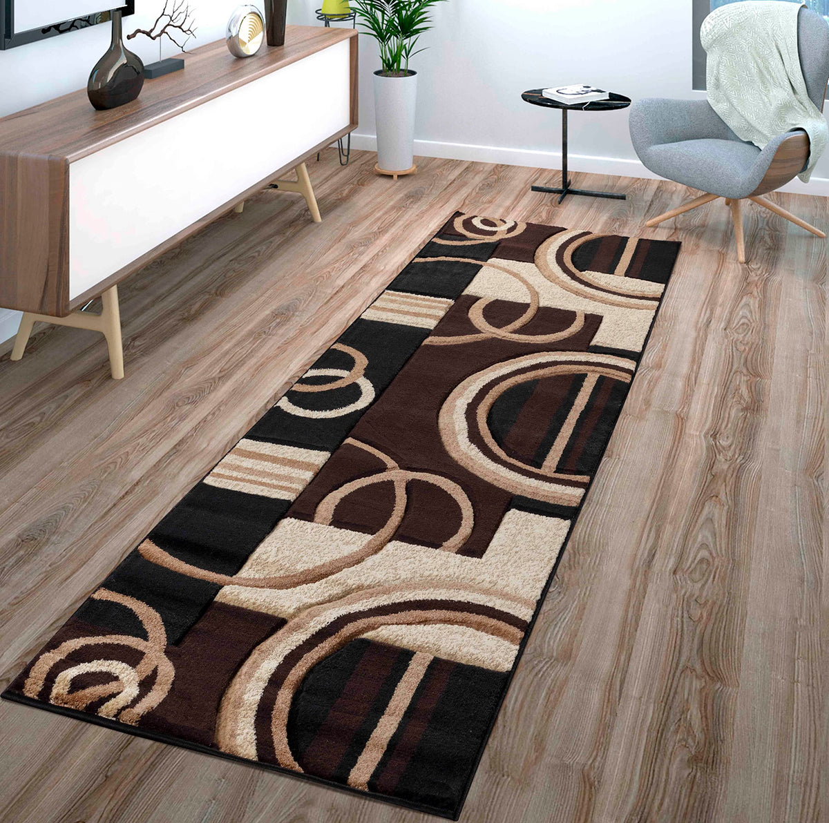 Modern Hand-Carved Area Rug