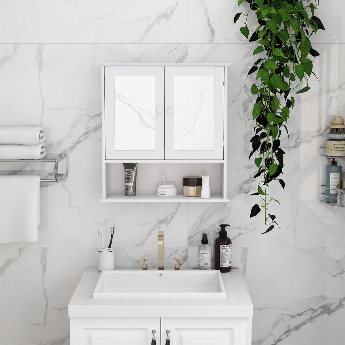 Bathroom Mirror Cabinet with Shelves