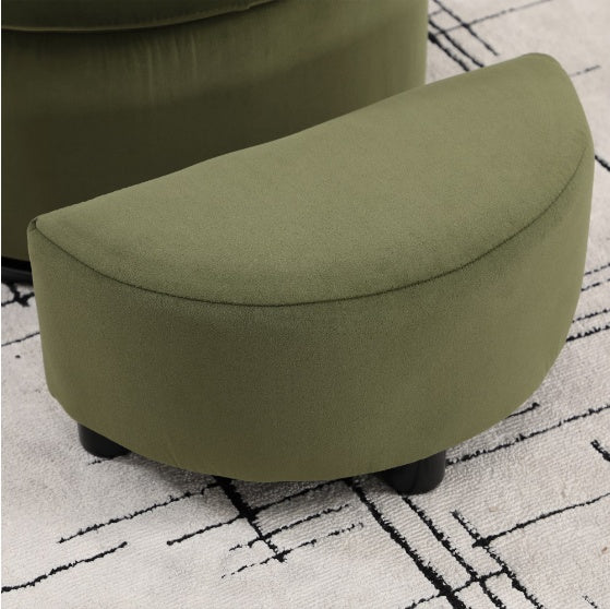 Upholstered Bucket Dining Chair with Ottoman