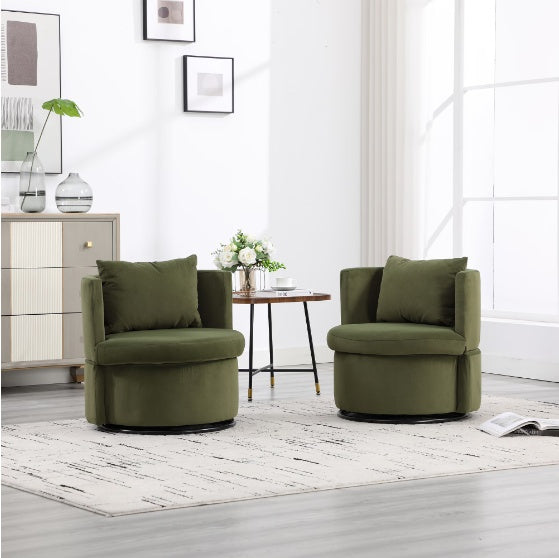 Upholstered Bucket Dining Chair with Ottoman
